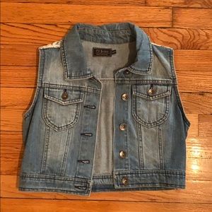 Denim Crop Vest